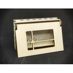 Gaveske til gavekort, 3mm Birkefinr, str. 95 x 65 x 25 mm