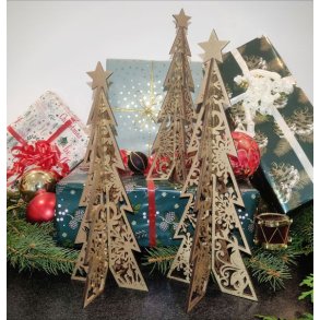 Juletr� guld, s�t � 3 stk.