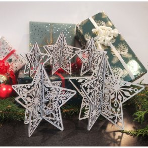 Stjerne s�lv, s�t � 5 stk.