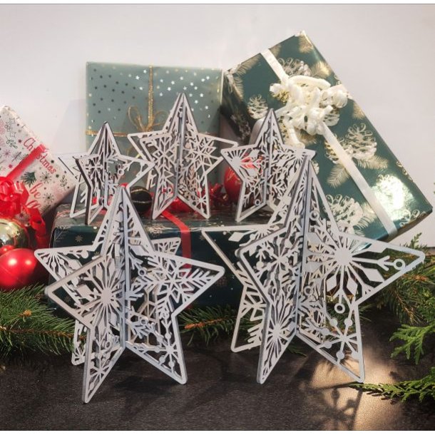 Stjerne s�lv, s�t � 5 stk.