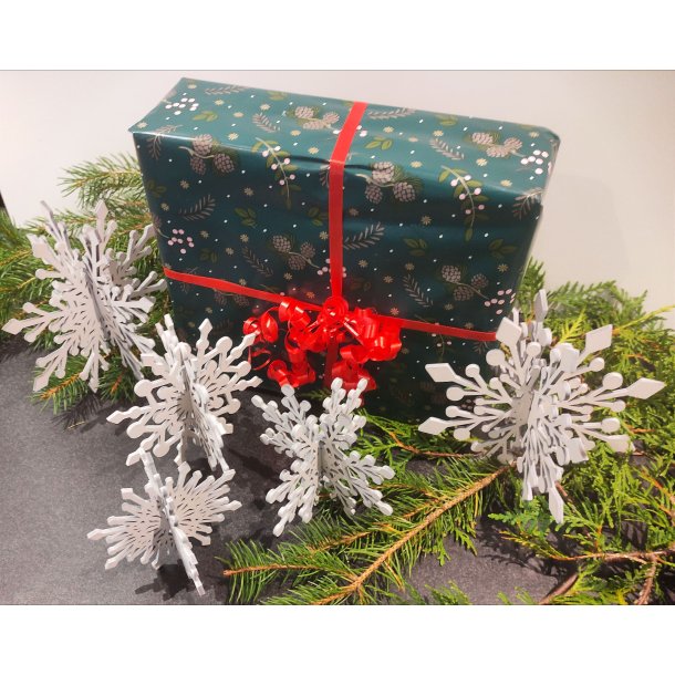 Snekrystal i hvid, s�t � 5 stk.