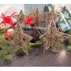 Stjerner i  guld, s�t � 5 forskellige motiver.