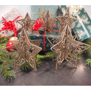 Stjerner i  guld, s�t � 5 forskellige motiver.