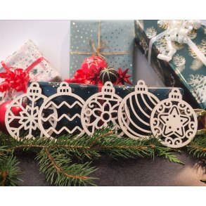 Julekugle i natur s�t � 5 stk.