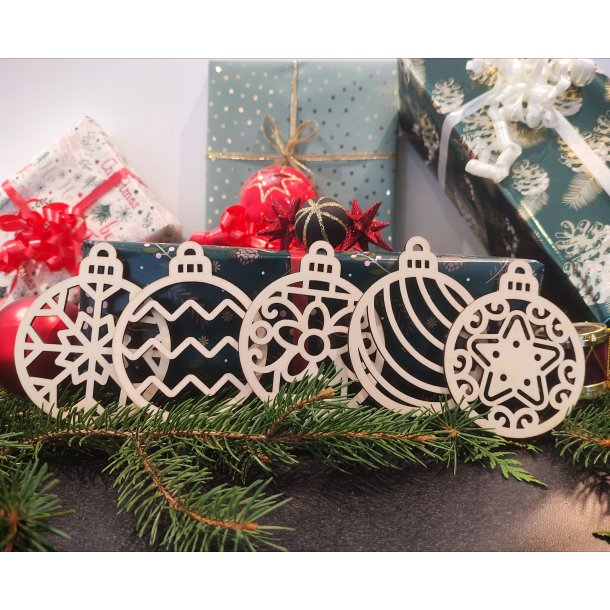 Julekugle i natur s�t � 5 stk.