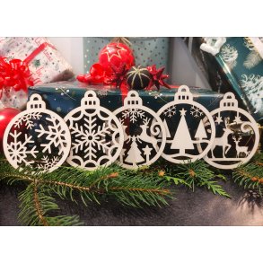 Julekugle i natur, s�t � 5 stk.