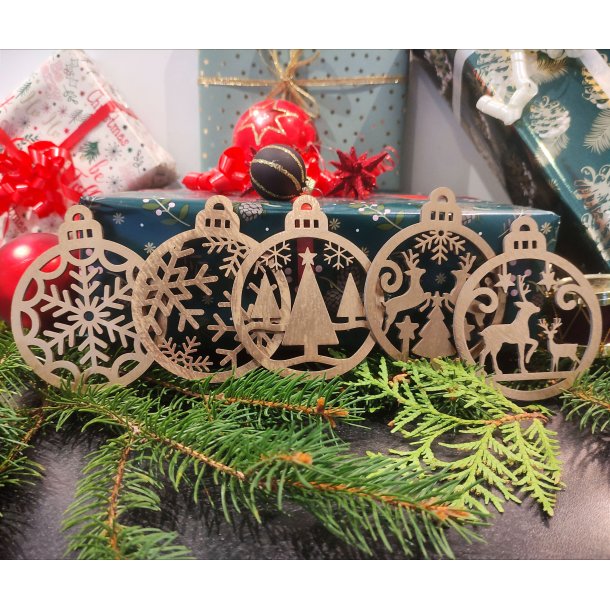 Julekugle i guld s�t � 5 stk.