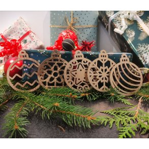 Julekugle i guld s�t � 5 stk.