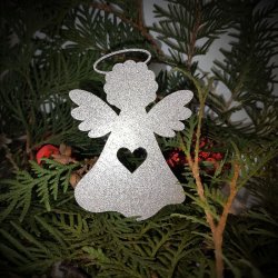 Engle i 3mm birkefin�r, i farven s�lv, guld ell. natur, h�jde 100mm