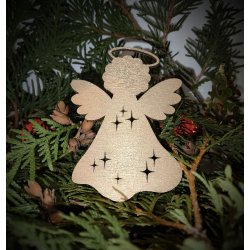 Engle i 3mm birkefin�r, i farven s�lv, guld ell. natur, h�jde 100mm