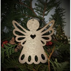 Engle i 3mm birkefin�r, i farven s�lv, guld ell. natur, h�jde 100mm