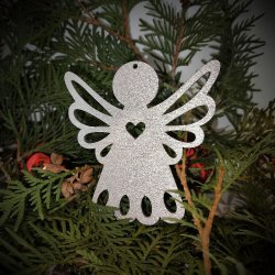 Engle i 3mm birkefin�r, i farven s�lv, guld ell. natur, h�jde 100mm