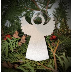 Engle i 3mm birkefin�r, i farven s�lv, guld ell. natur, h�jde 100mm