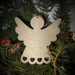 Engle i 3mm birkefin�r, i farven s�lv, guld ell. natur, h�jde 100mm