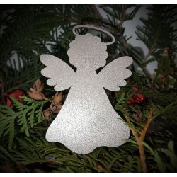 Engle i 3mm birkefin�r, i farven s�lv, guld ell. natur, h�jde 100mm