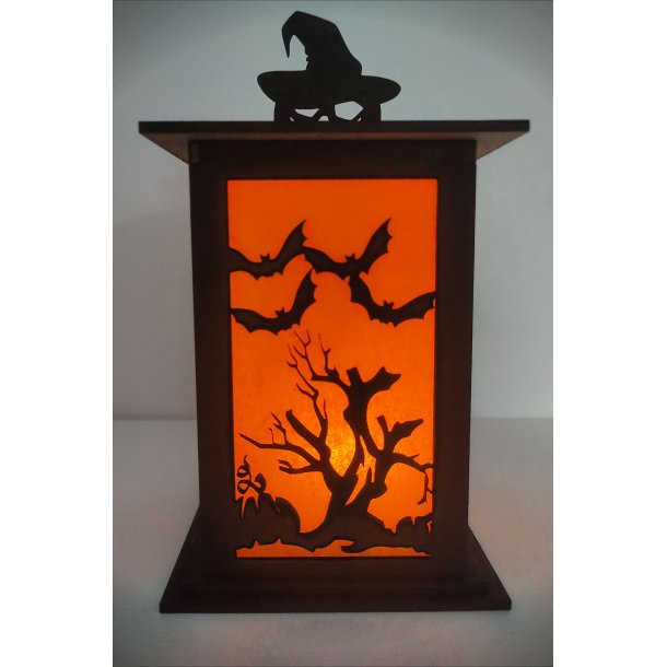 Halloween Lygte (orange silkepapir)